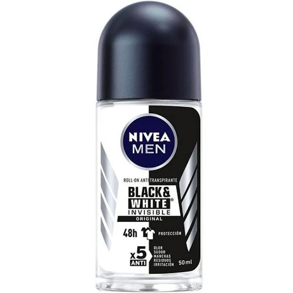 Desodorante Roll On Men Black White Original 48h 50ml Nivea