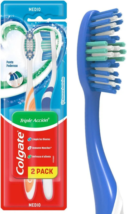 Cepillo de Dientes Triple Acción Medio 2u Colgate