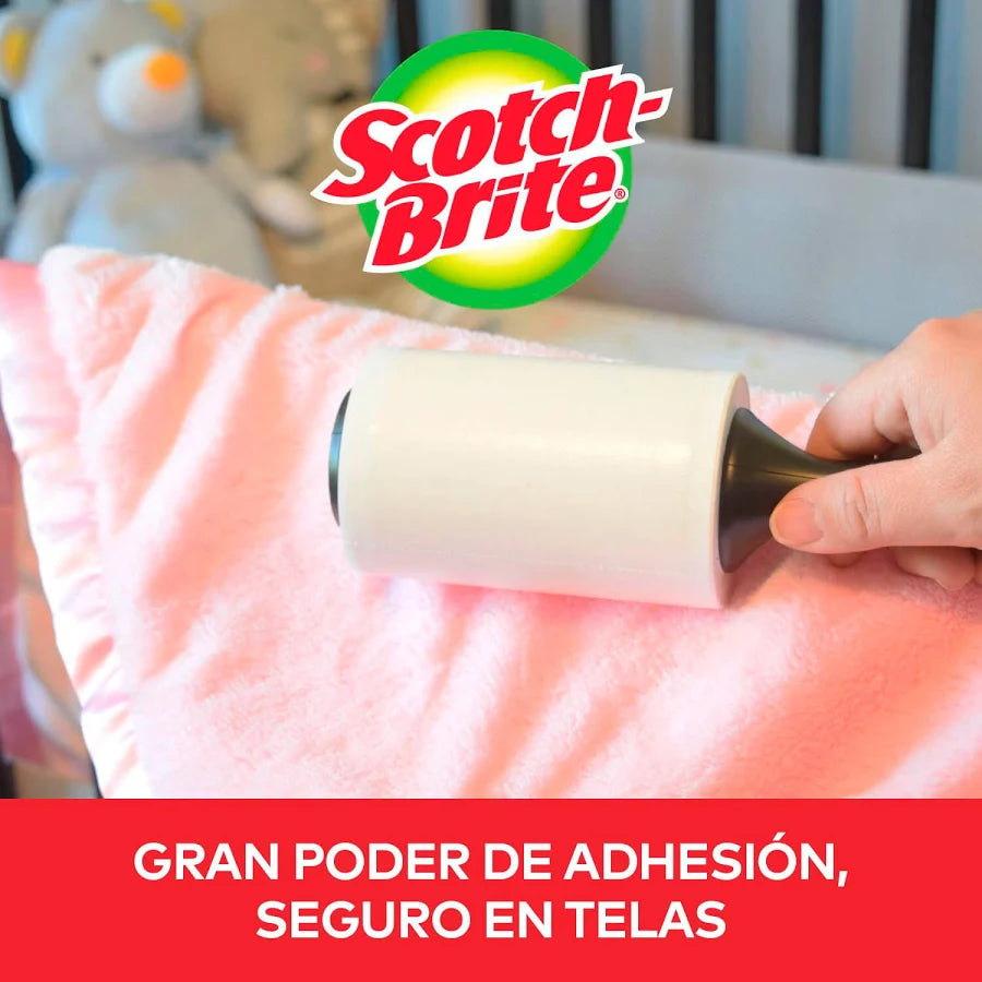 Rodillo Adhesivo Quita Polvo y Pelusas 30 Laminas 1u Scotch Brite 