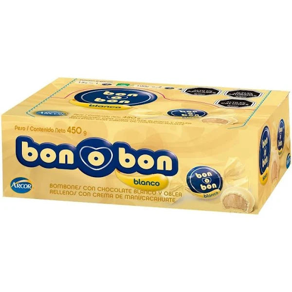 Caja 30un Bombón Bon O Bon Chocolate Blanco 15grs Arco