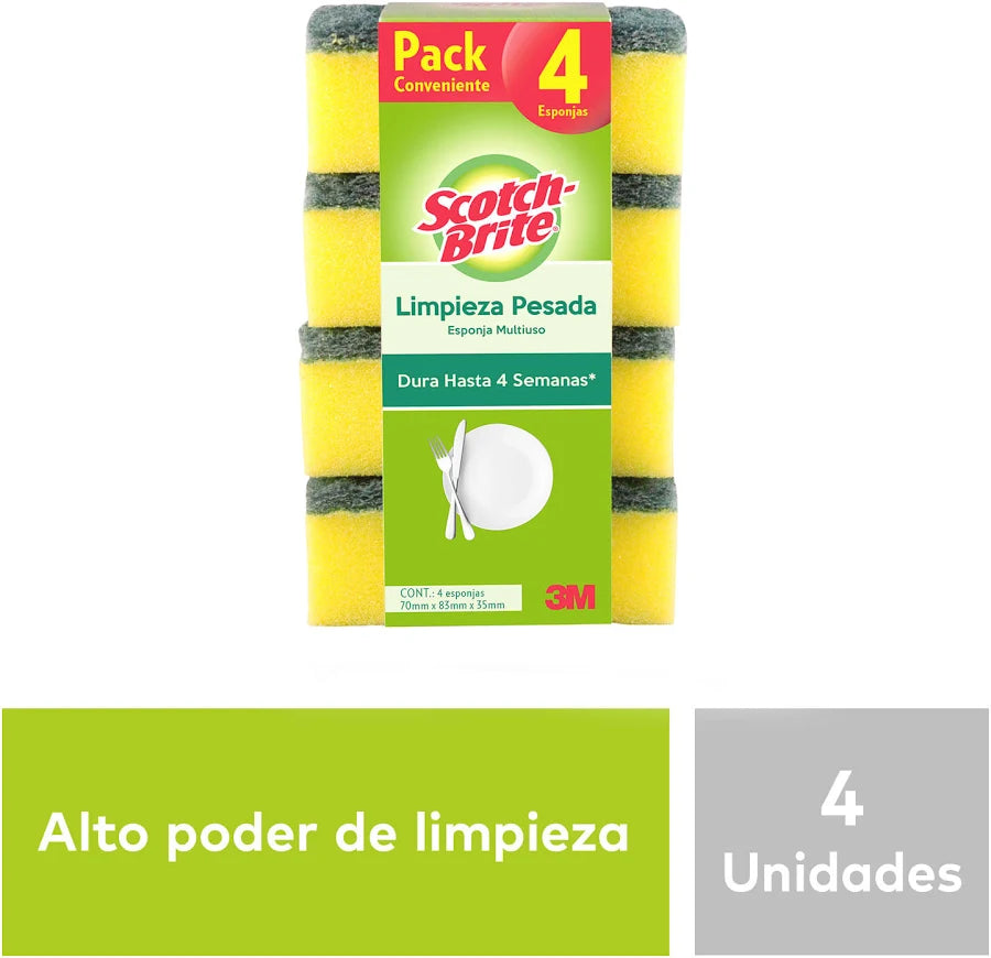 Esponja Lisa Clasica 4u Scotch Brite