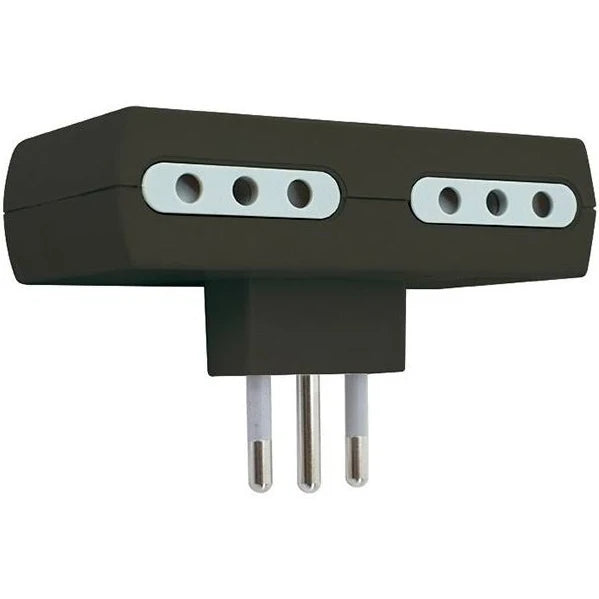 Adaptador Enchufe Cuádruple Negro Plano 10a Lexo