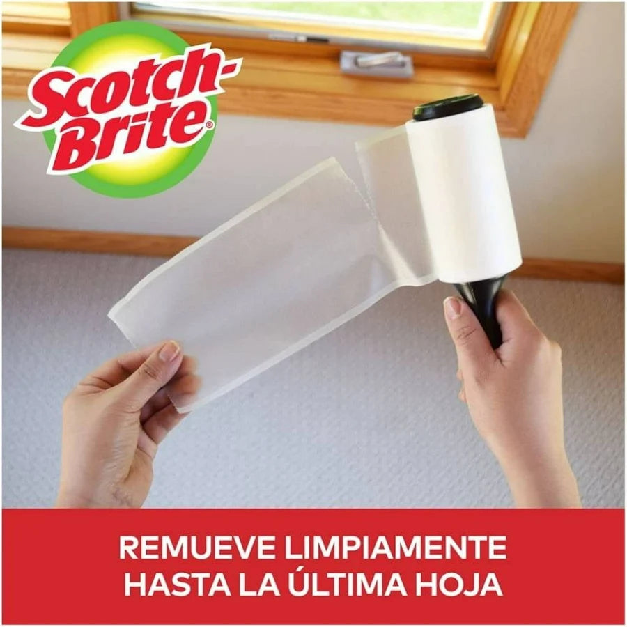 Rodillo Adhesivo Quita Polvo y Pelusas 30 Laminas 1u Scotch Brite 