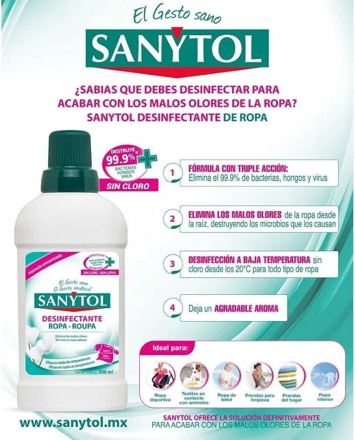Desinfectante Ropa Y Telas 500ml Sanytol