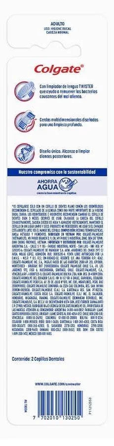 Cepillo de Dientes Twister Medio 2u Colgate