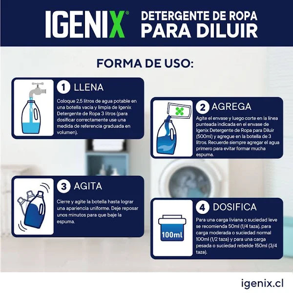 Detergente Liquido Igenix Para Diluir 500ml