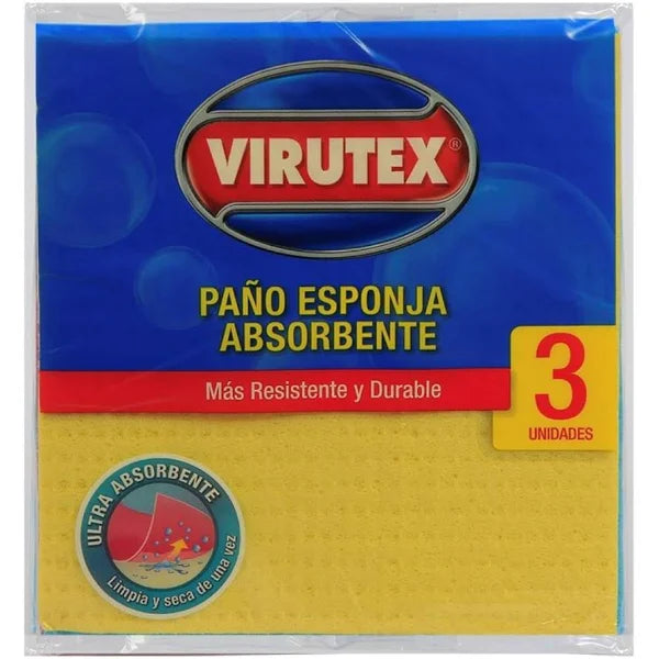 Paño Esponja Multiuso 18x17 cm  3u Virutex