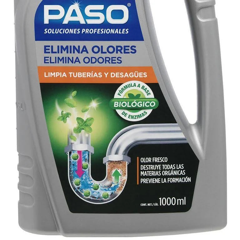 Desatascador Cañerías Elimina Olores Biológico 1 L Paso 