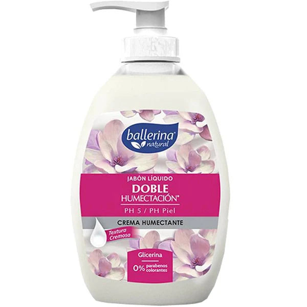 Jabón líquido Doble  Humectacion Crema humectante PH5 350ML Ballerina