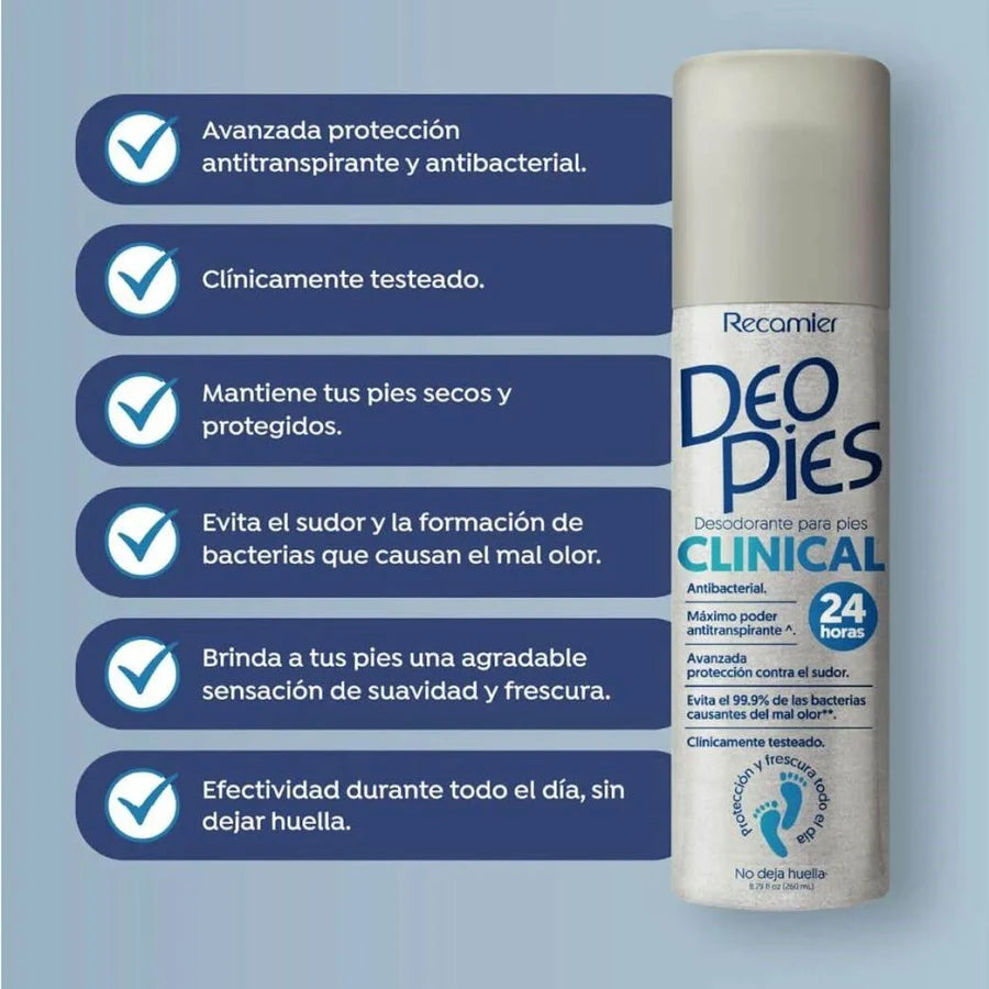 Talco Para Pies Recamier Clinical Spray 260ml Deo Pies