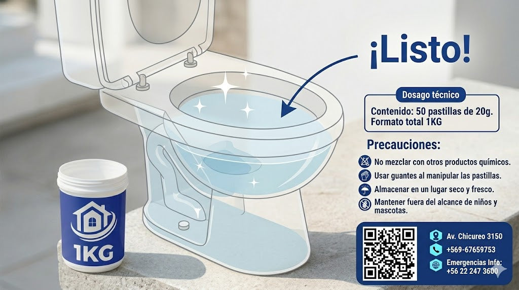 Pastillas De Cloro Para Inodoro Blanca 20g 50u 1k Vapohouse