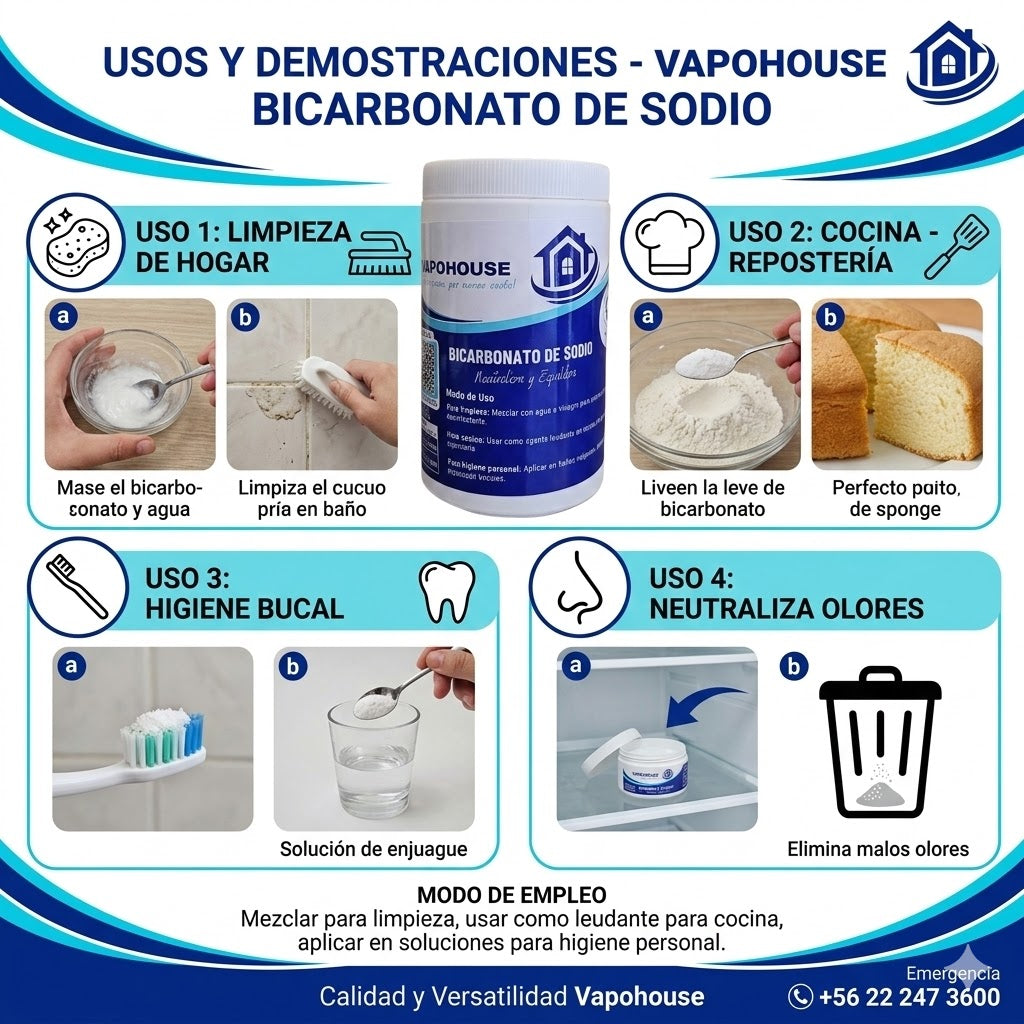 Bicarbonato De Sodio Industrial 1K Vapohouse