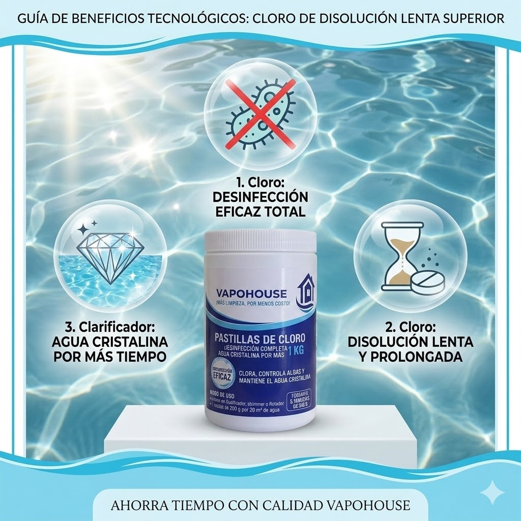 Pastillas De Cloro Para Piscina 1k Vapohouse