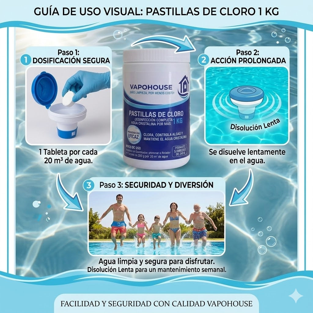 Pastillas De Cloro Para Piscina 1k Vapohouse