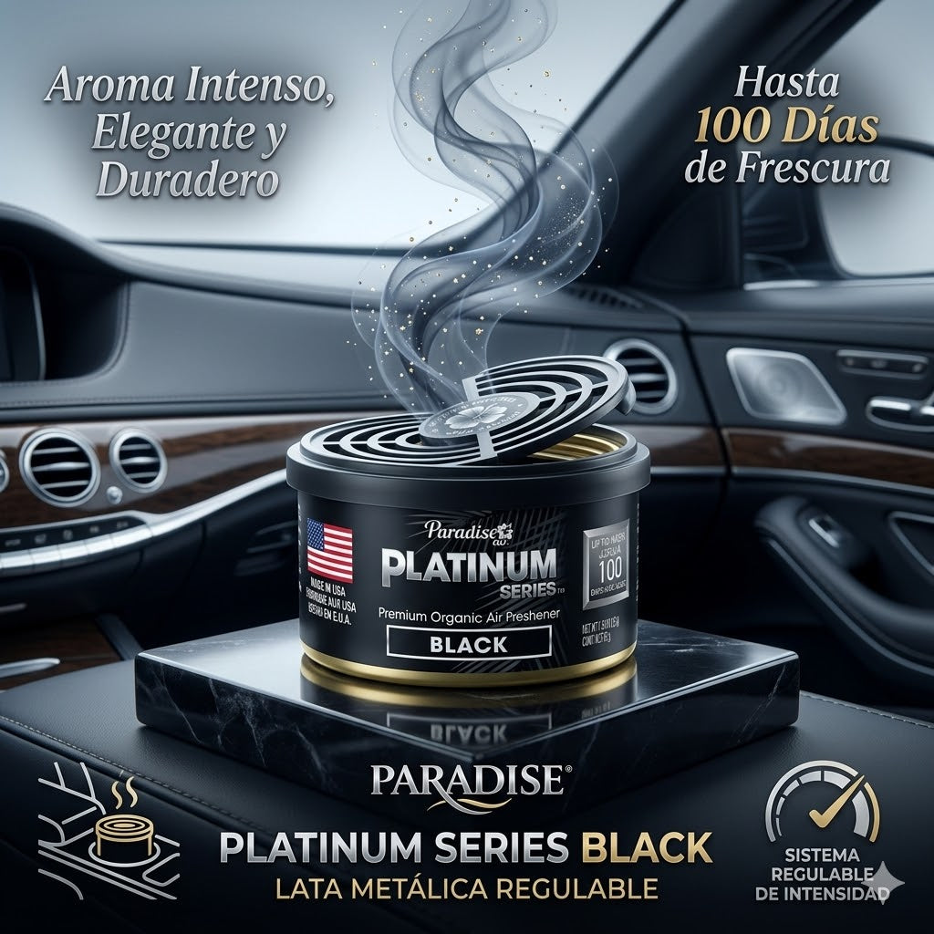 Aromatizante Para Autos Series Organic  Platinum Air Black 1u (12003) Paradise