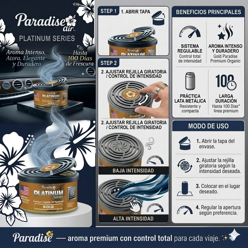 Aromatizante Para Autos Series Organic  Platinum Air Vainilla 1u (12004) Paradise