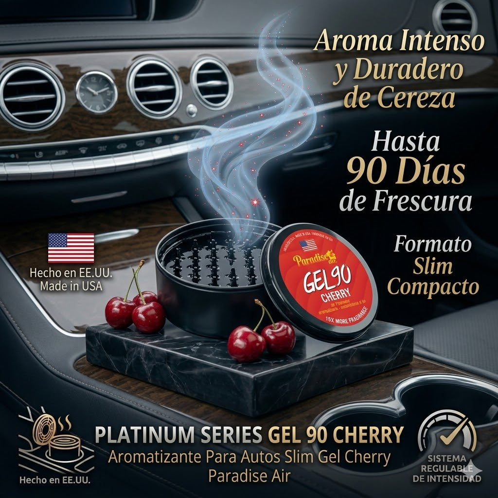 Aromatizante Para Autos Slim Gel Air Freshener Cherry 1u (12010) Paradise