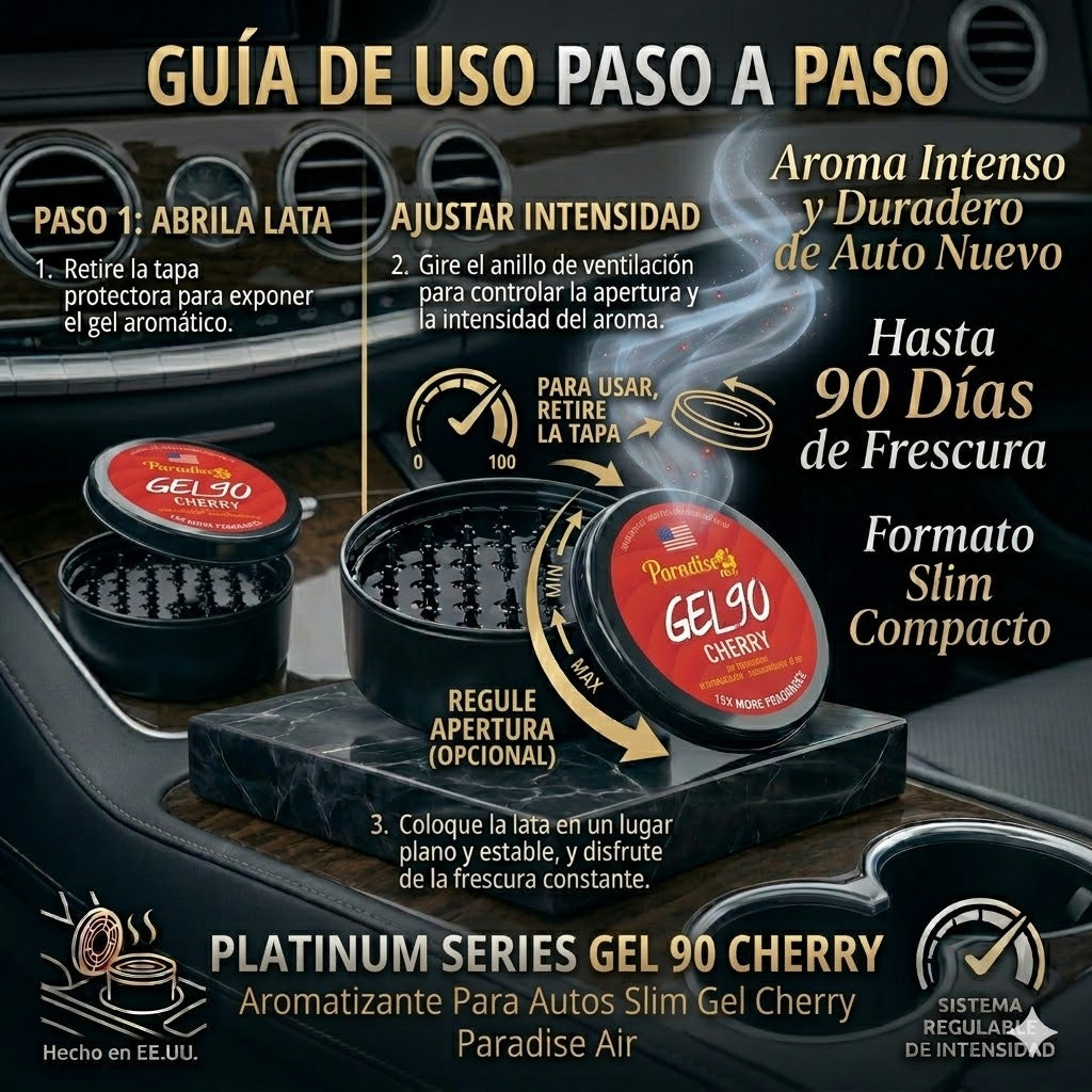 Aromatizante Para Autos Slim Gel Air Freshener Cherry 1u (12010) Paradise